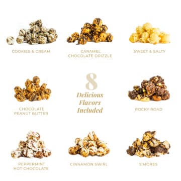 8 gourmet popcorn flavors