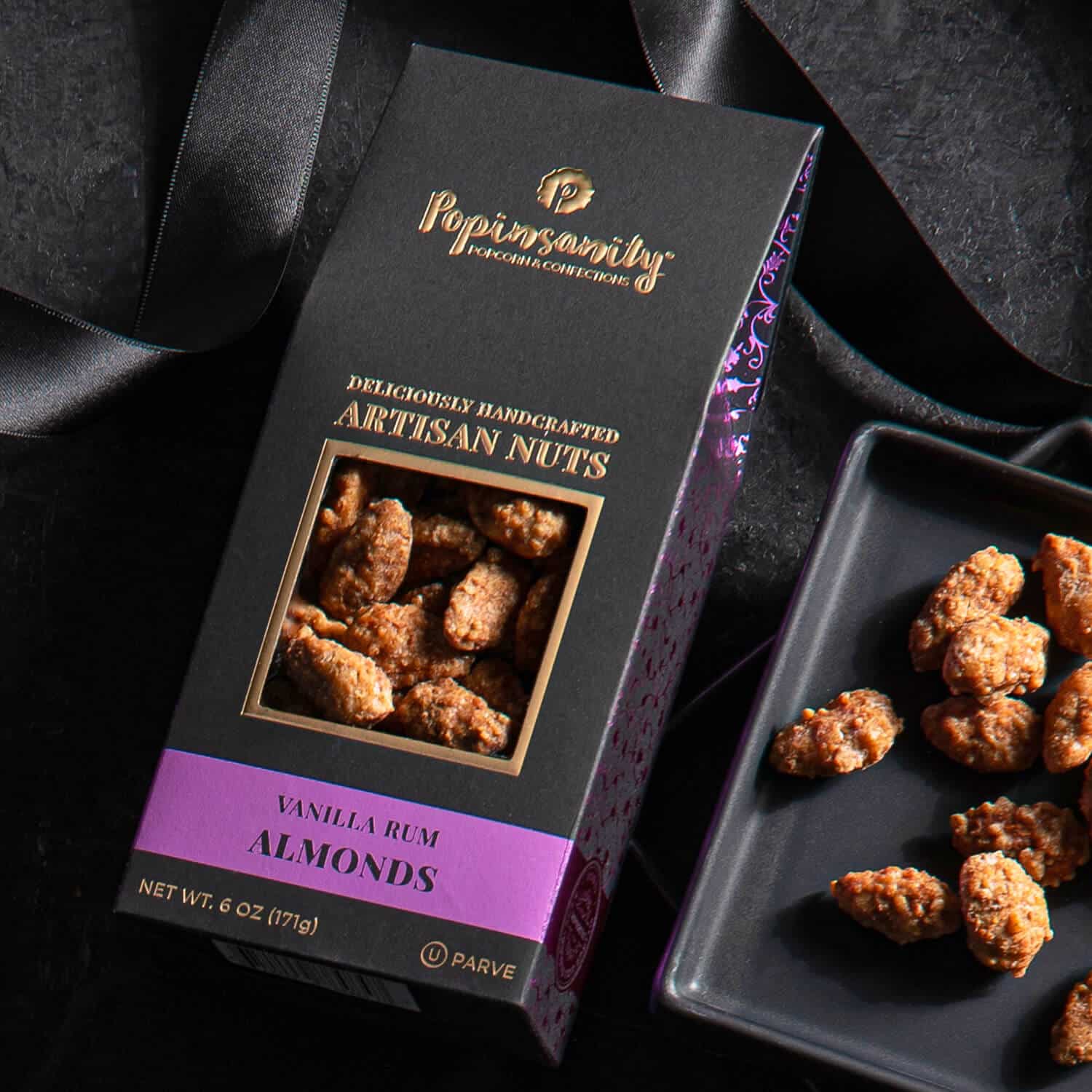 Vanilla Rum Flavored Almonds Fancy Candied Nuts Handcrafted Vanilla Rum Almonds Gourmet Sugared Nuts Gift