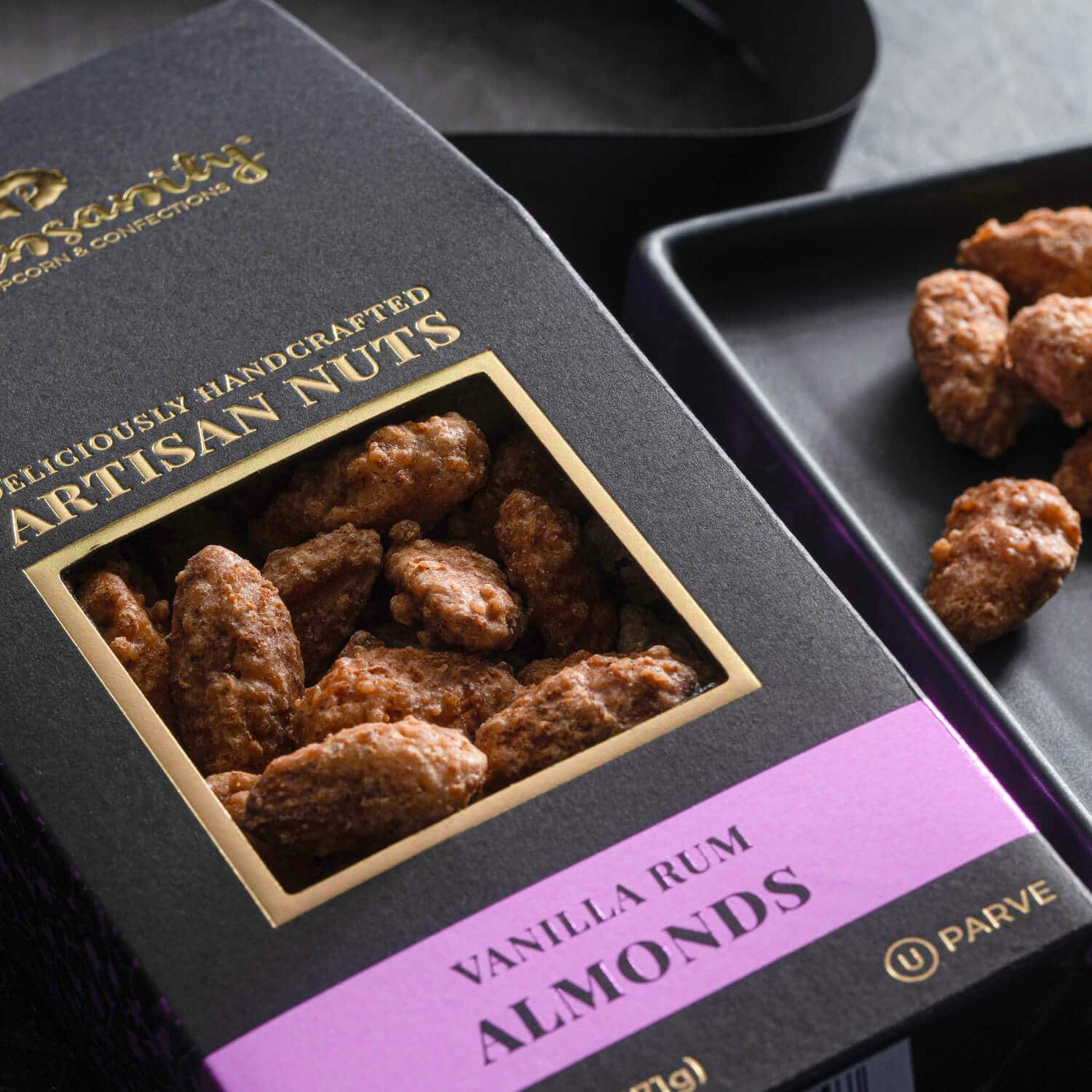 Vanilla Rum Almonds Snack or Treat Dry Roasted Vanilla Rum Almonds Gourmet Sugared Nuts Gift