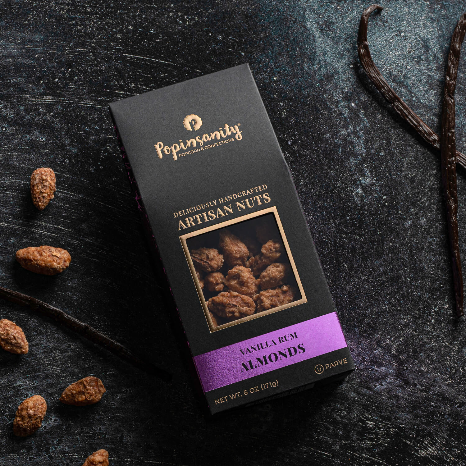 NVRA6-lifestyle-sq Vanilla Rum Almonds Gourmet Sugared Nuts Gift