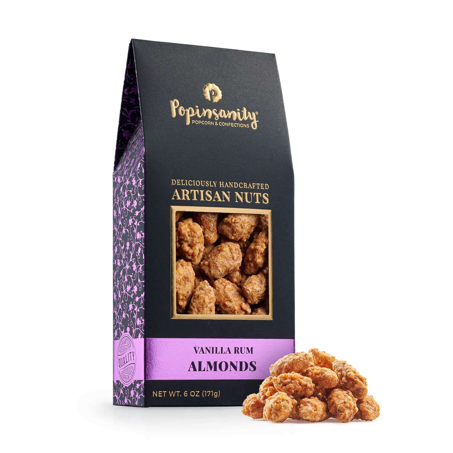NVRA6 Vanilla Rum Almonds Fancy Candied Nuts Gift