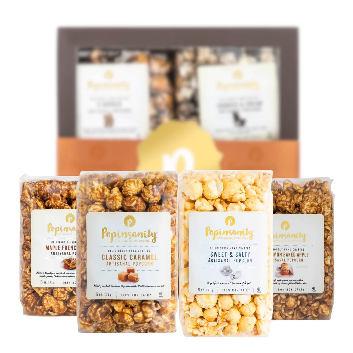 Gourmet Popcorn 4 Pack Variety Gift Box • Bestseller • Popinsanity