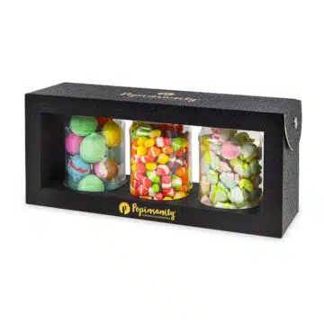 Rare Flavors, Exquisite Gift: 3 Jars of Artisan Gourmet Freeze-Dried Candy in a Premium Black Box