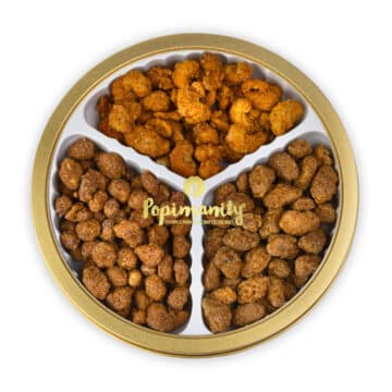 Dry-Roasted & Candied Nut 3 flavor gift tin: perfect vegan & kosher snack or gift