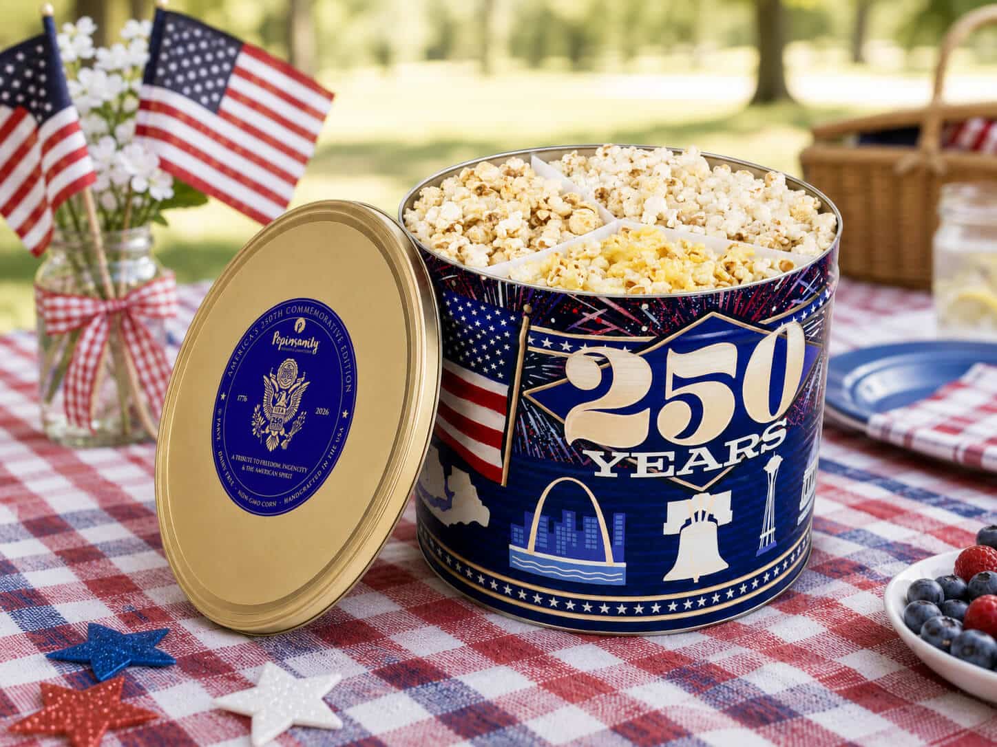 G2GT250S-S A limited-edition collectible tin filled with three handcrafted popcorn favorites. Vegan-friendly, kosher certified, and proudly made in the USA.